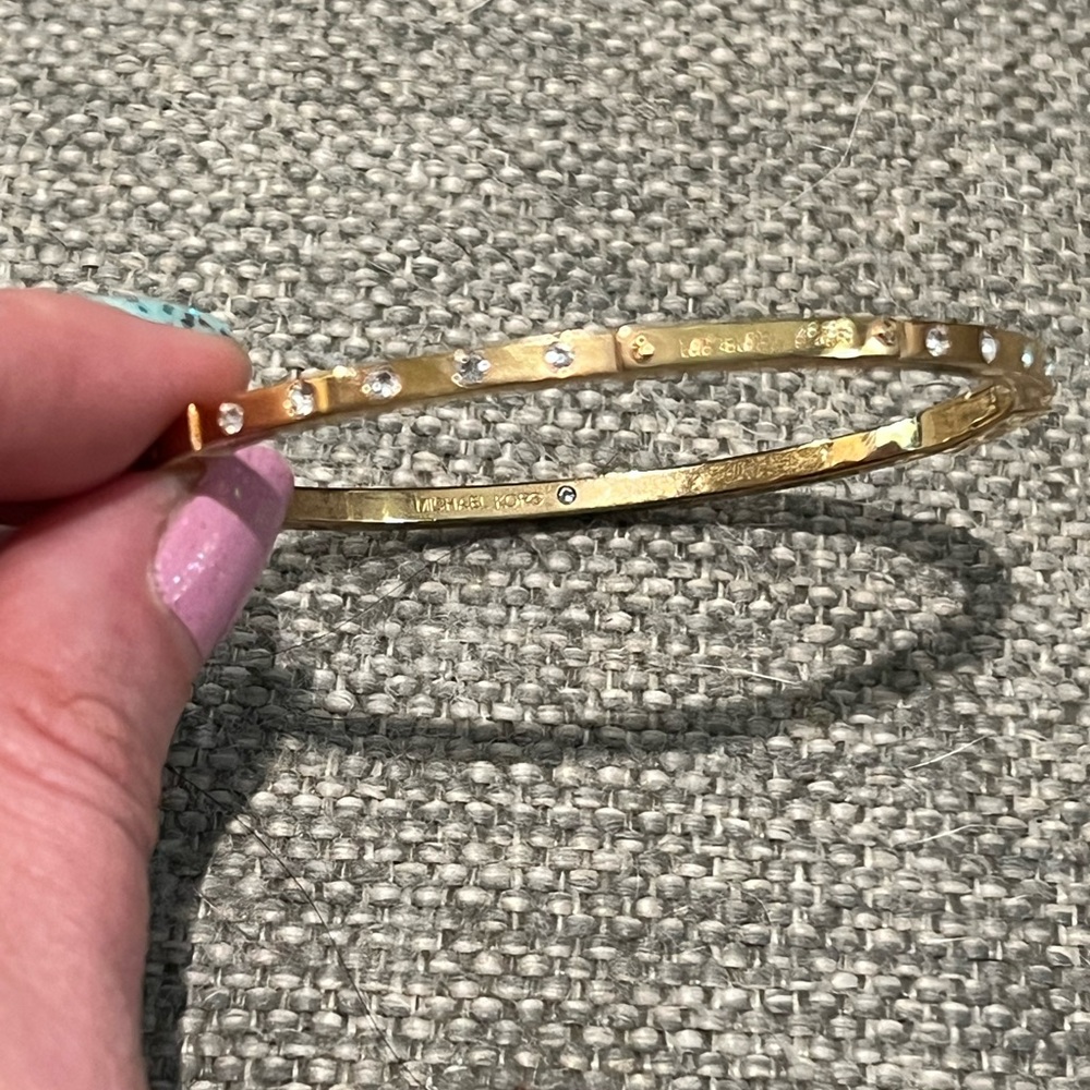 Michael Kors crystal & light rose gold / gold thin bracelet